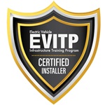 EVITP Certified Installer shield badge for the Electric Vehicle Infrastructure Training Program.